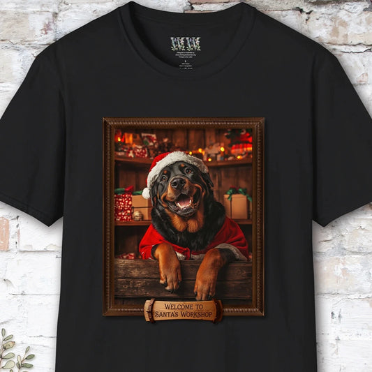 Rotweiler Santa's Workshop Unisex T shirt