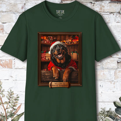 Rotweiler Santa's Workshop Unisex T shirt