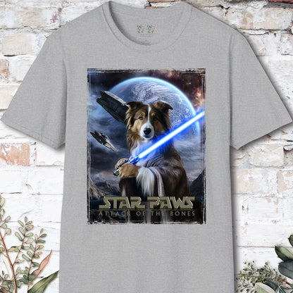 Rough Collie Star Paws Unisex T shirt