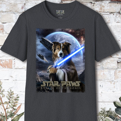 Rough Collie Star Paws Unisex T shirt