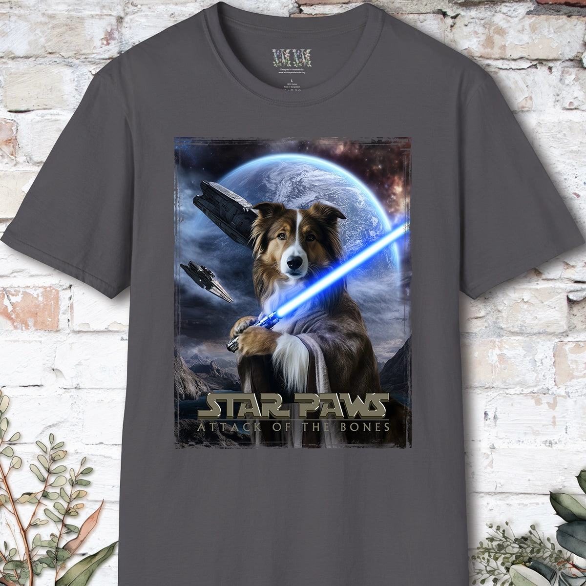 Rough Collie Star Paws Unisex T shirt