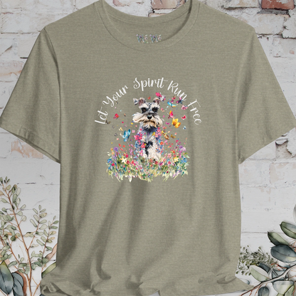 Schnauzer #2 'Let your spirit run free' T shirt