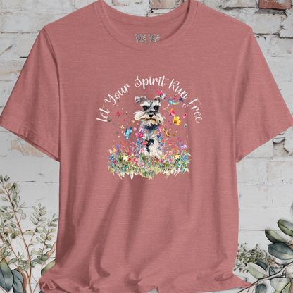 Schnauzer #2 'Let your spirit run free' T shirt