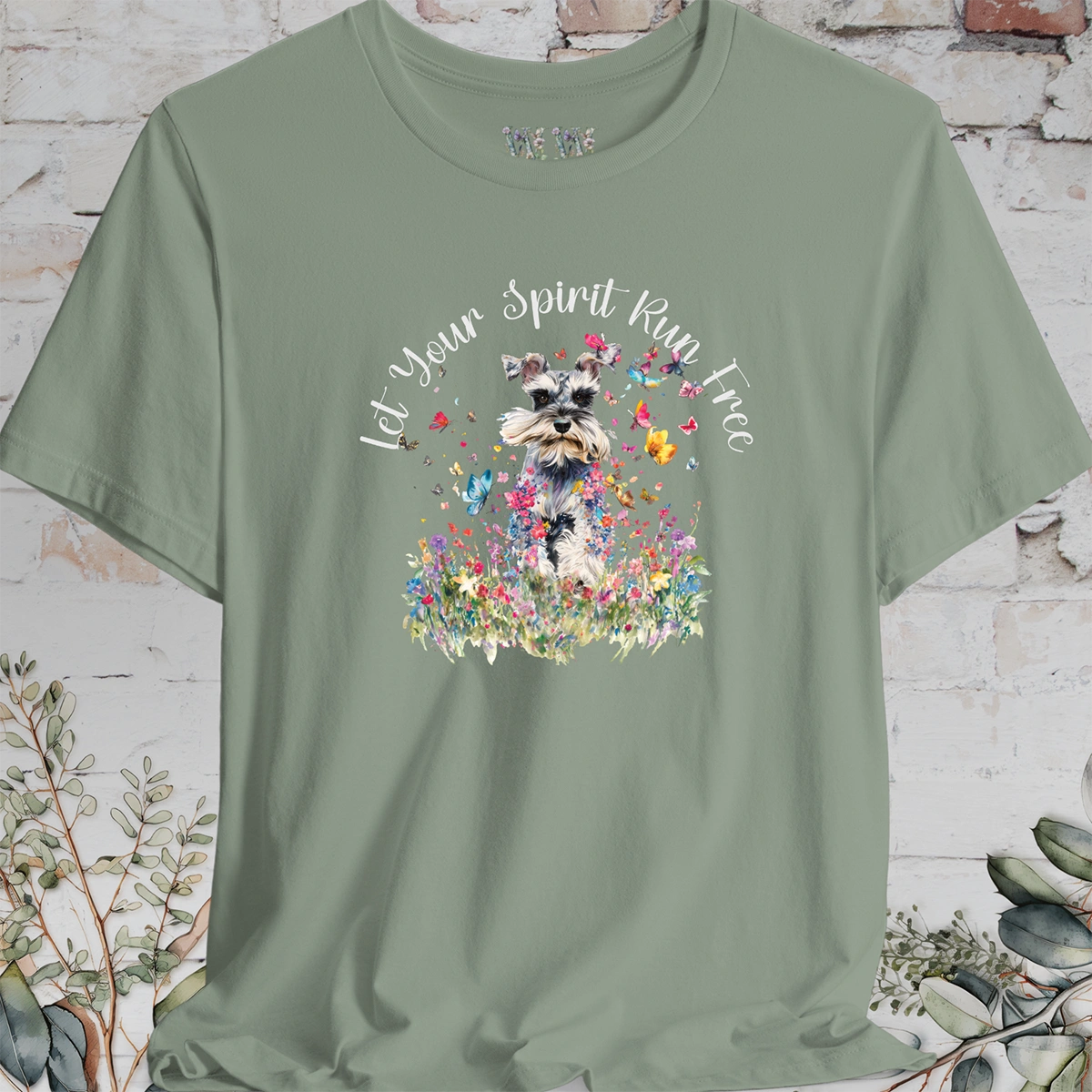 Schnauzer #2 'Let your spirit run free' T shirt