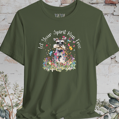 Schnauzer #2 'Let your spirit run free' T shirt