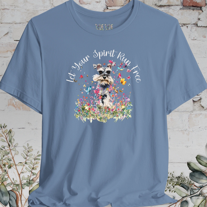 Schnauzer #2 'Let your spirit run free' T shirt