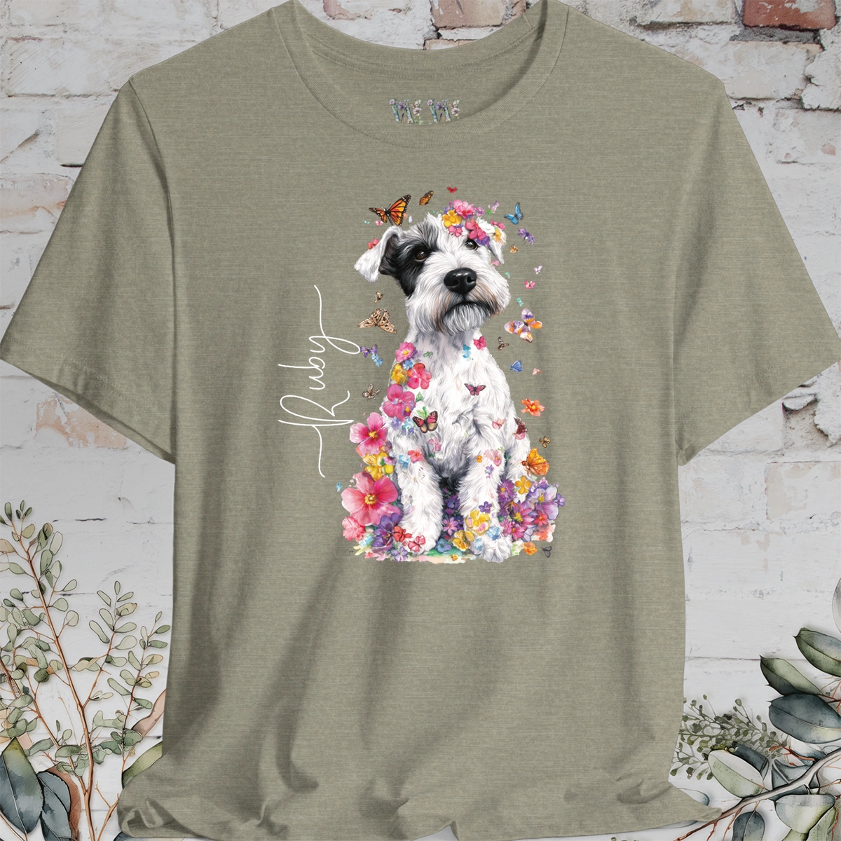 Sealyham Terrier Floral Personalized T shirt