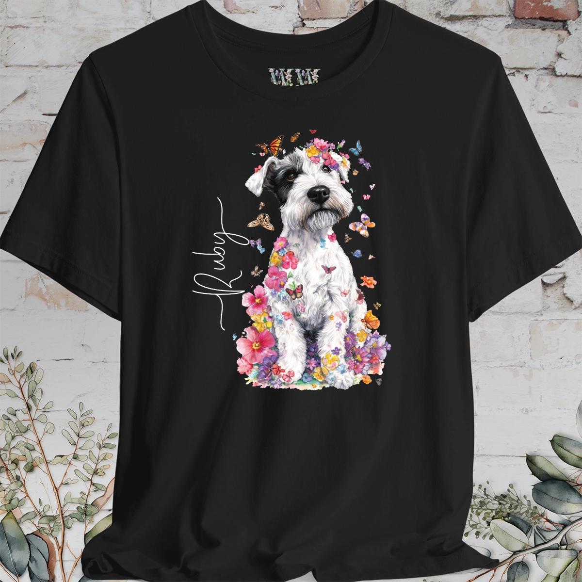 Sealyham Terrier Floral Personalized T shirt