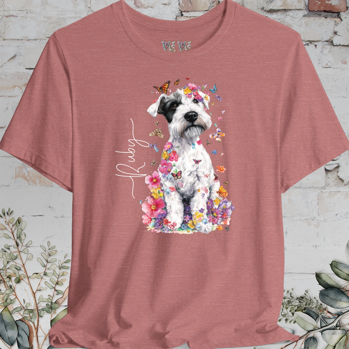 Sealyham Terrier Floral Personalized T shirt