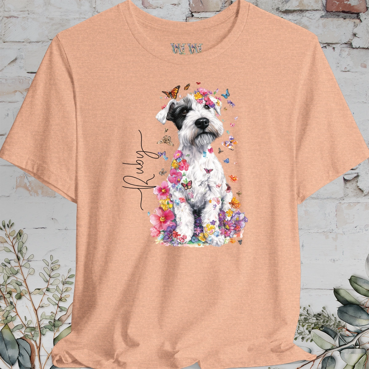 Sealyham Terrier Floral Personalized T shirt