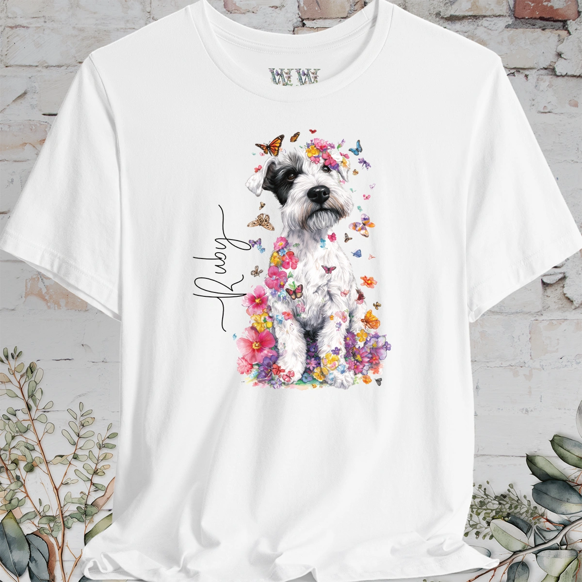 Sealyham Terrier Floral Personalized T shirt
