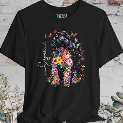 Sheepadoodle #1 Floral Butterfly personalized unisex T shirt