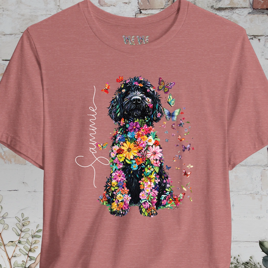 Sheepadoodle #1 Floral Butterfly personalized unisex T shirt