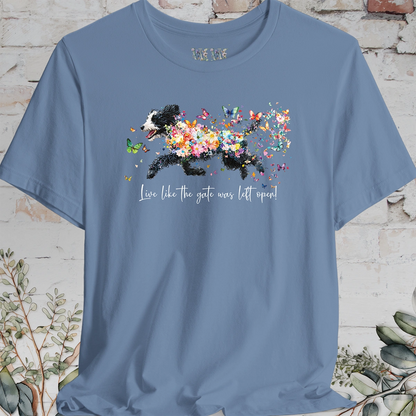 Sheepadoodle #2 "Live like the gate was left open" T shirt