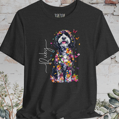 Sheepadoodle #2 Floral Butterfly personalized unisex T shirt