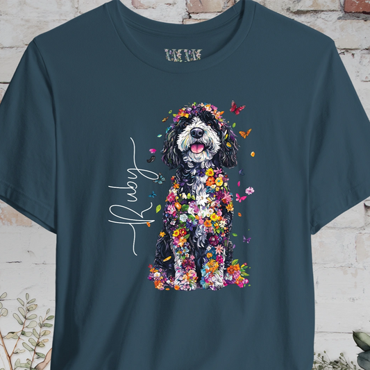 Sheepadoodle #2 Floral Butterfly personalized unisex T shirt