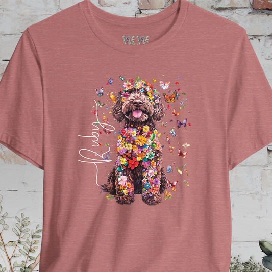 Sheepadoodle #3 Floral Butterfly personalized unisex T shirt