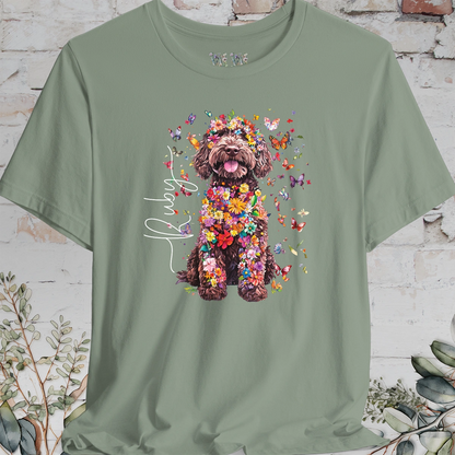 Sheepadoodle #3 Floral Butterfly personalized unisex T shirt