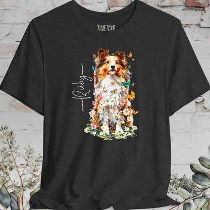 Shetland Sheepdog #6 Floral Personalized T shirt