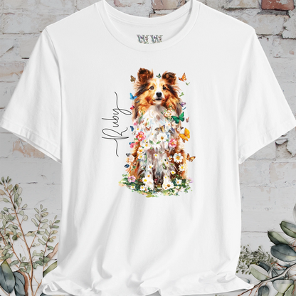 Shetland Sheepdog #6 Floral Personalized T shirt