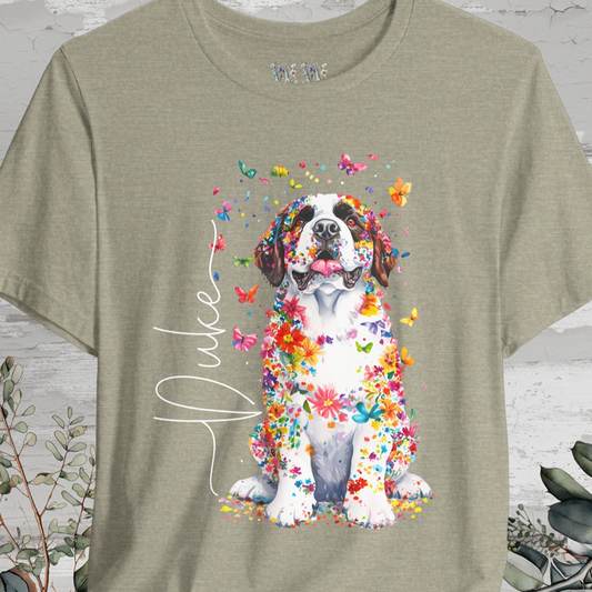 Saint Bernard Floral Personalized T shirt