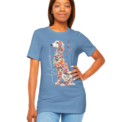 Saluki #1 Floral Personalized T shirt