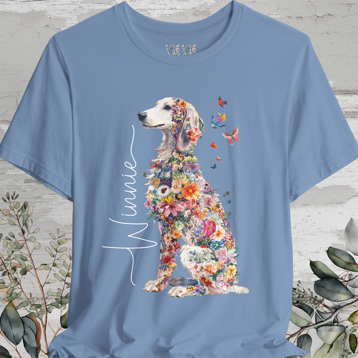 Saluki #1 Floral Personalized T shirt