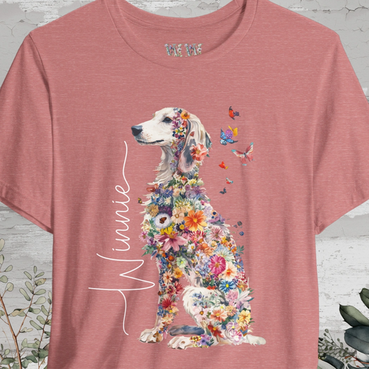 Saluki #1 Floral Personalized T shirt