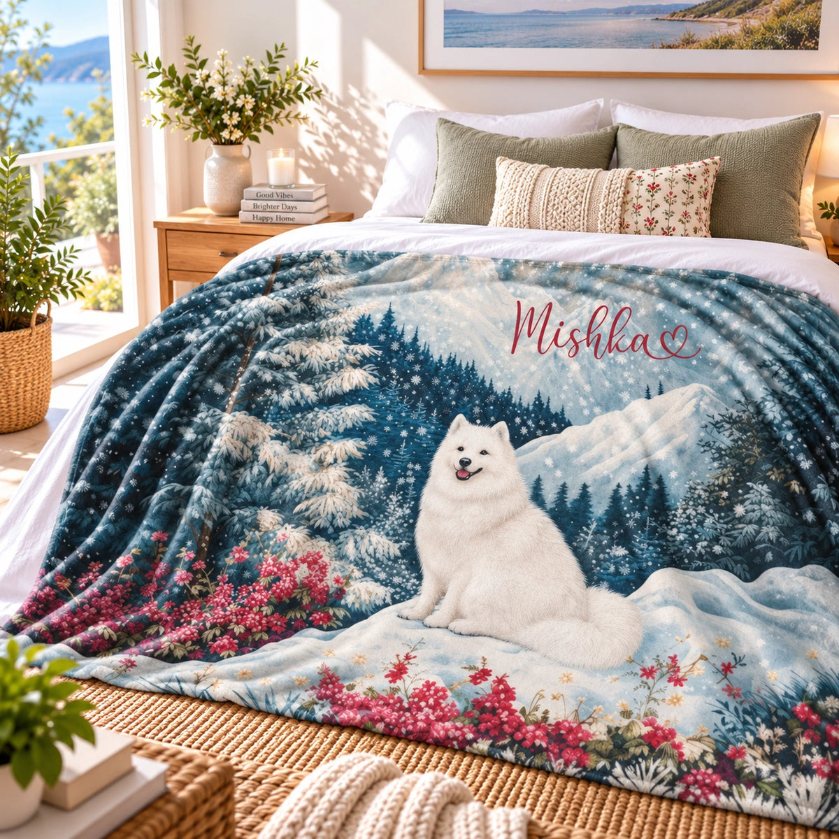 Samoyed Snow #1 Personalised Blanket