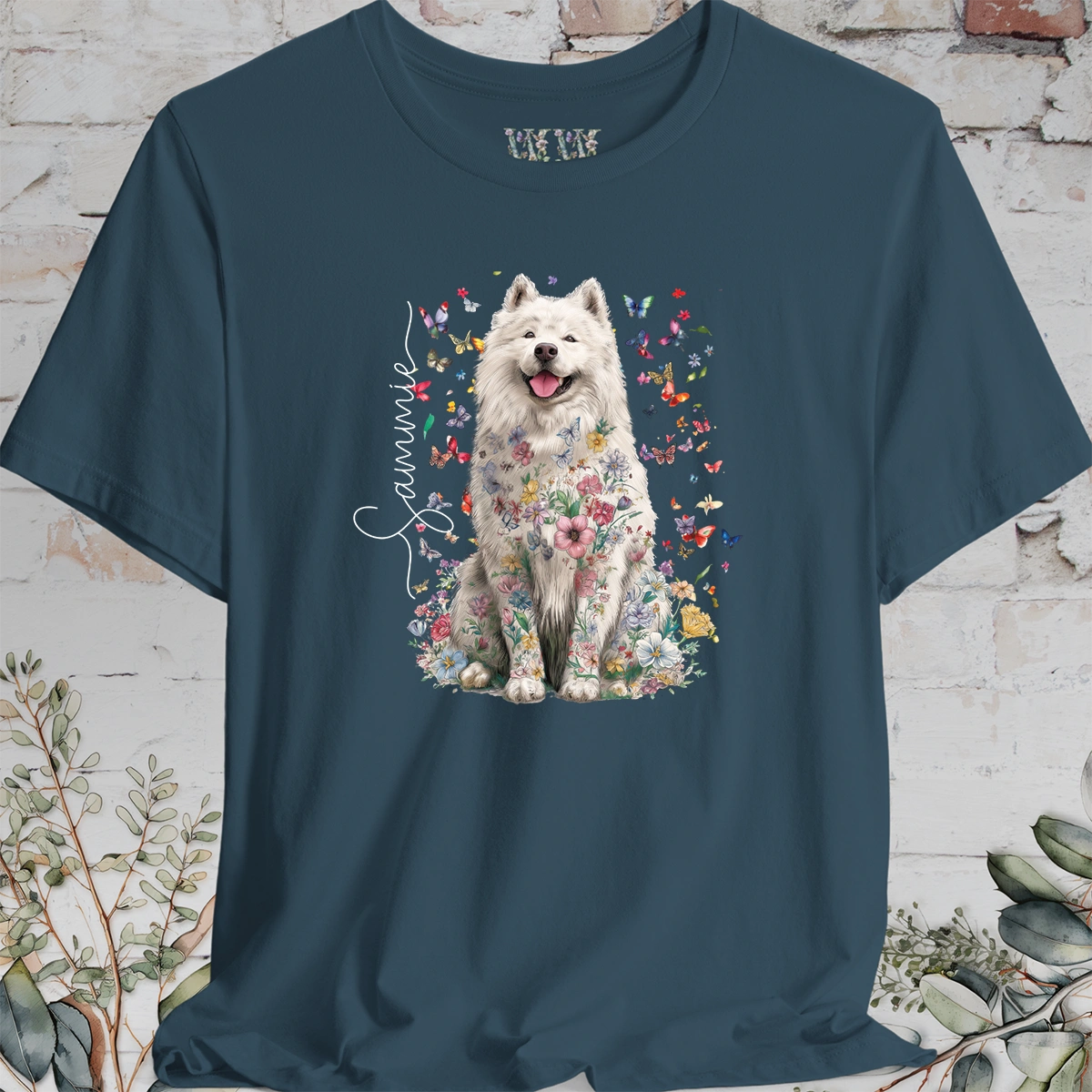 Samoyed #2 Floral Personalized T shirt