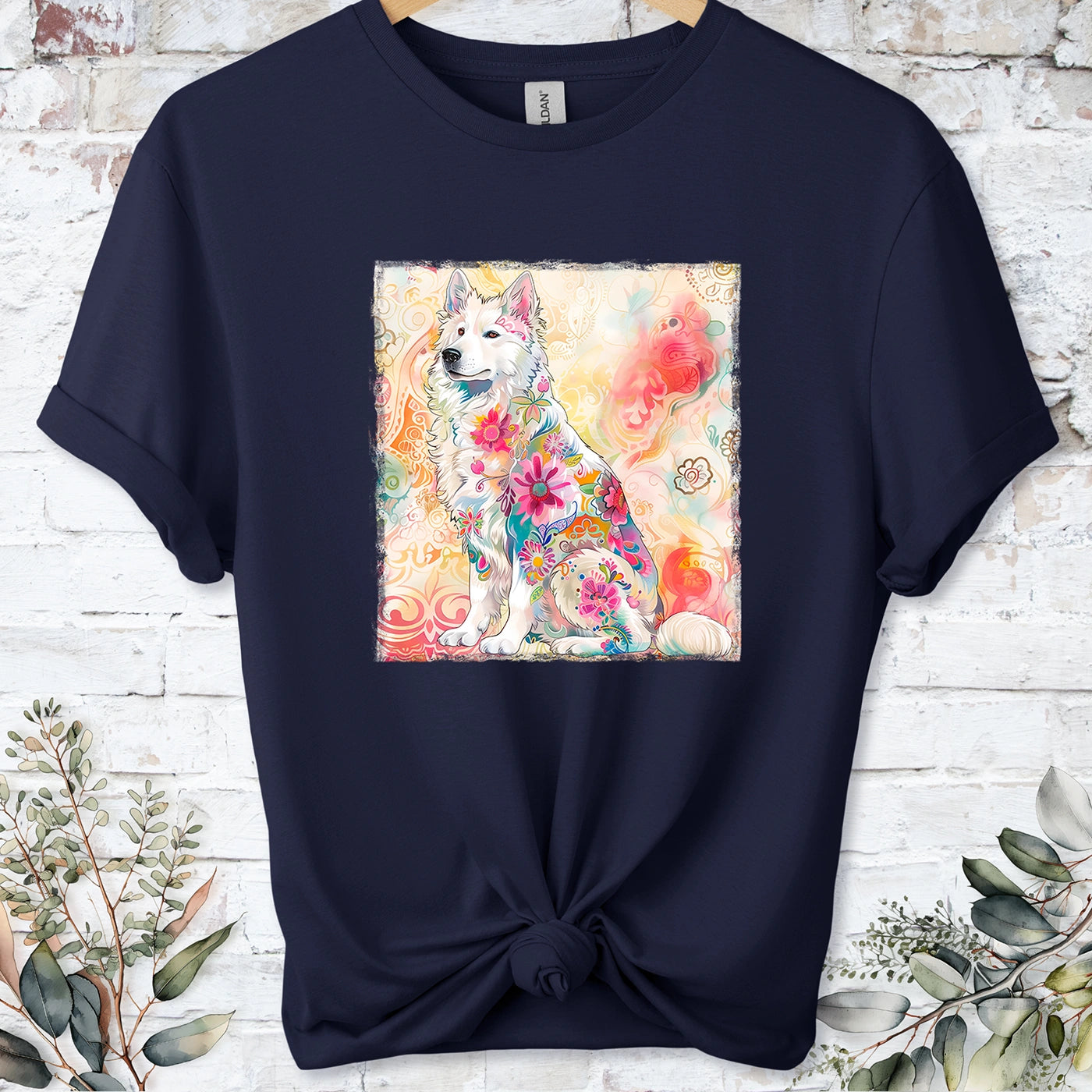 Samoyed Retro, Unisex T-shirt.