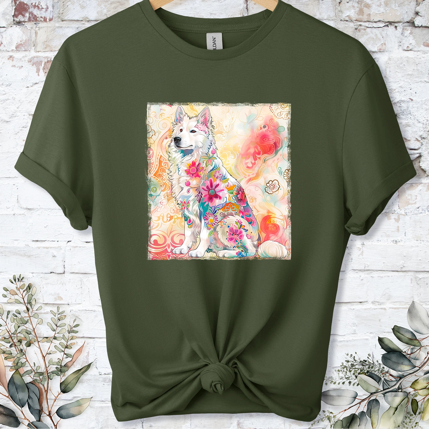 Samoyed Retro, Unisex T-shirt.