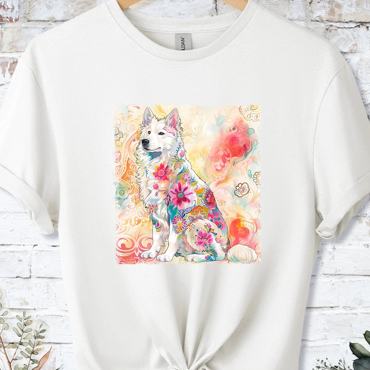 Samoyed Retro, Unisex T-shirt.
