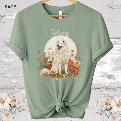 Samoyed Personalized Cottage Garden T shirt