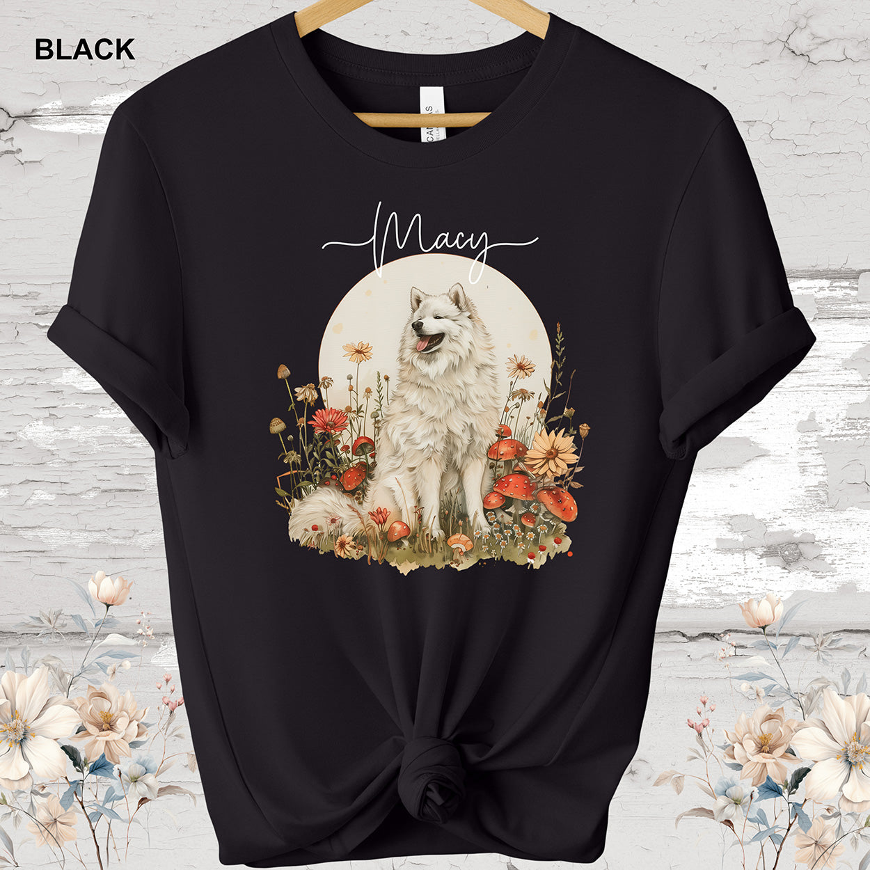Samoyed Personalized Cottage Garden T shirt