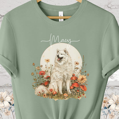 Samoyed Personalized Cottage Garden T shirt
