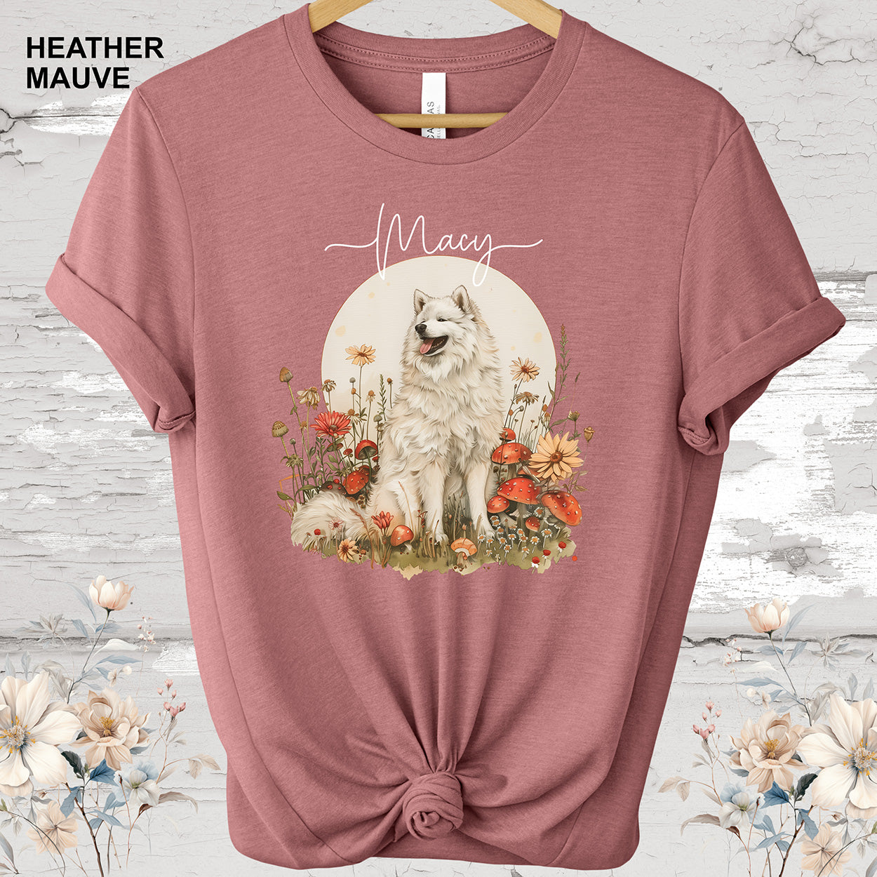 Samoyed Personalized Cottage Garden T shirt