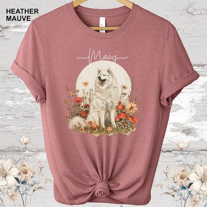 Samoyed Personalized Cottage Garden T shirt