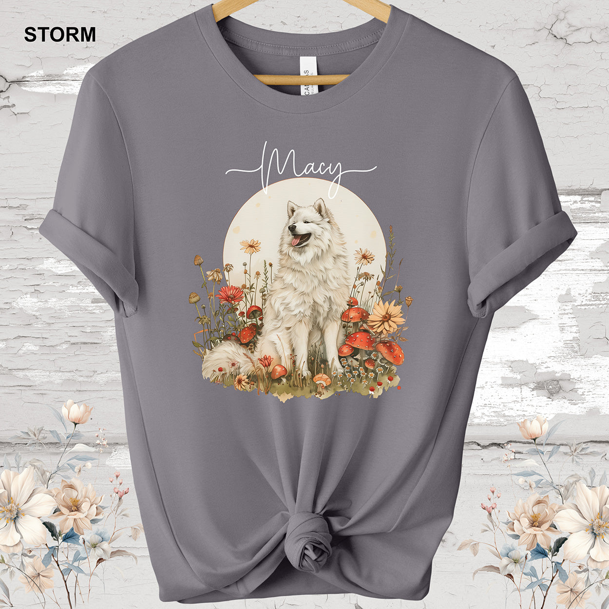 Samoyed Personalized Cottage Garden T shirt