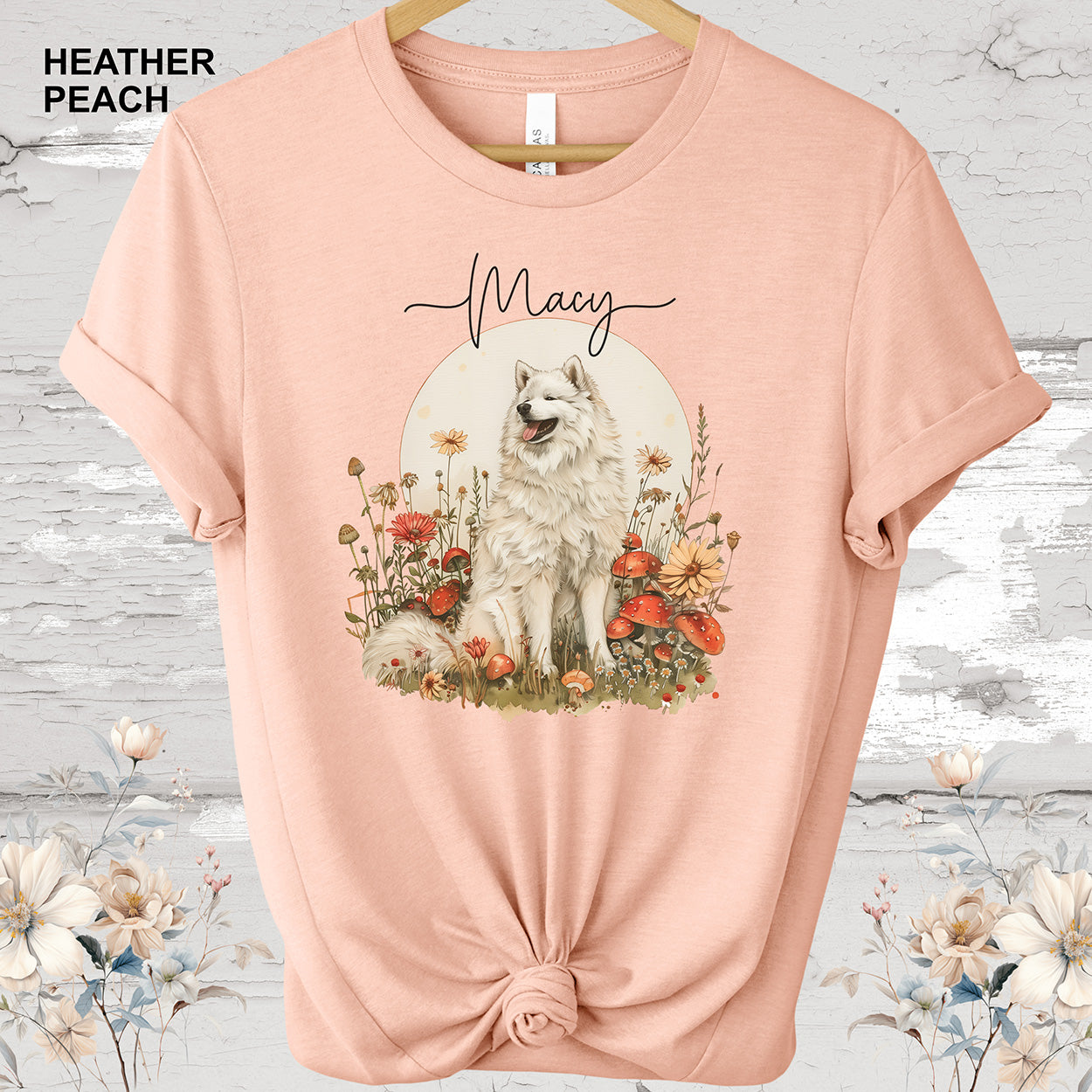 Samoyed Personalized Cottage Garden T shirt