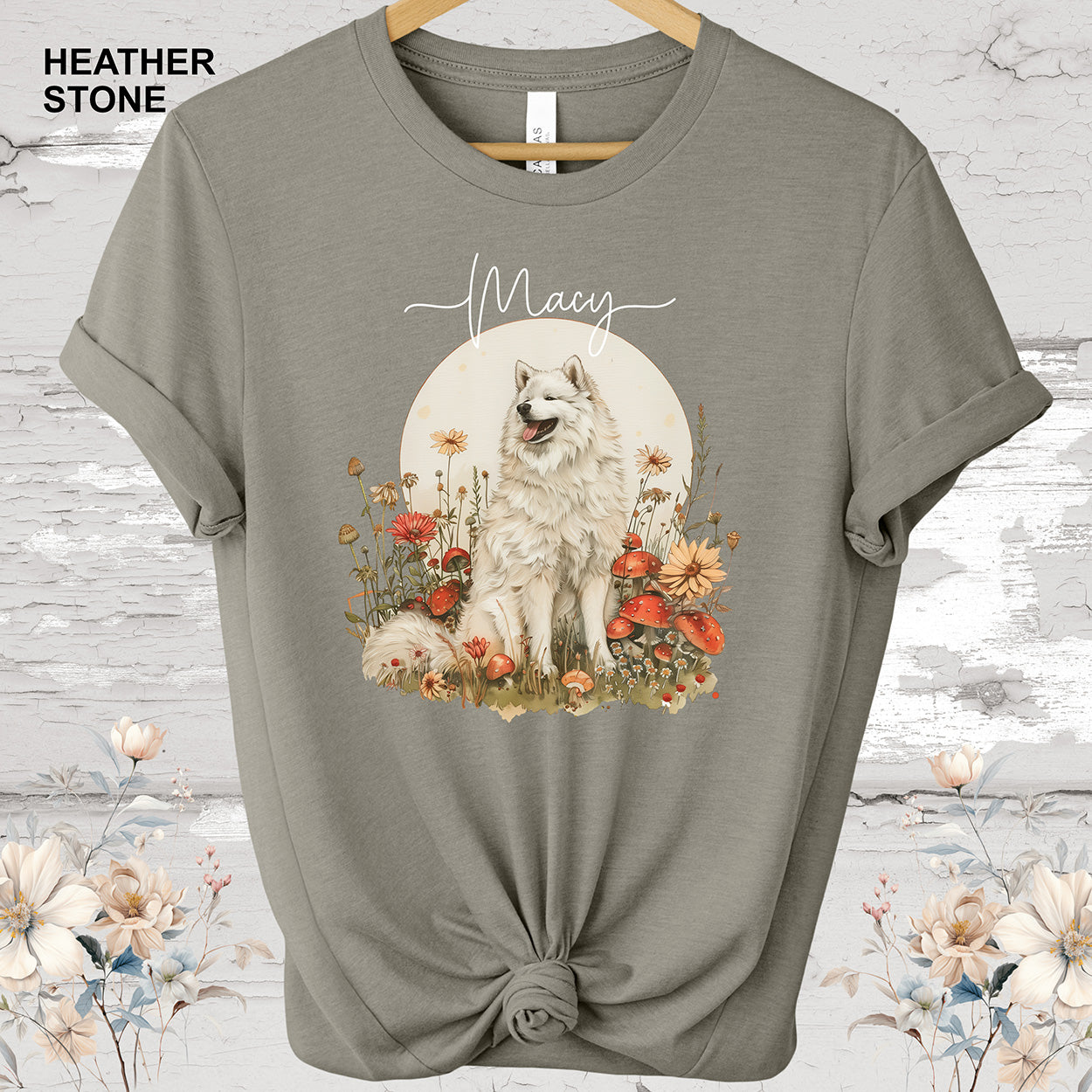 Samoyed Personalized Cottage Garden T shirt