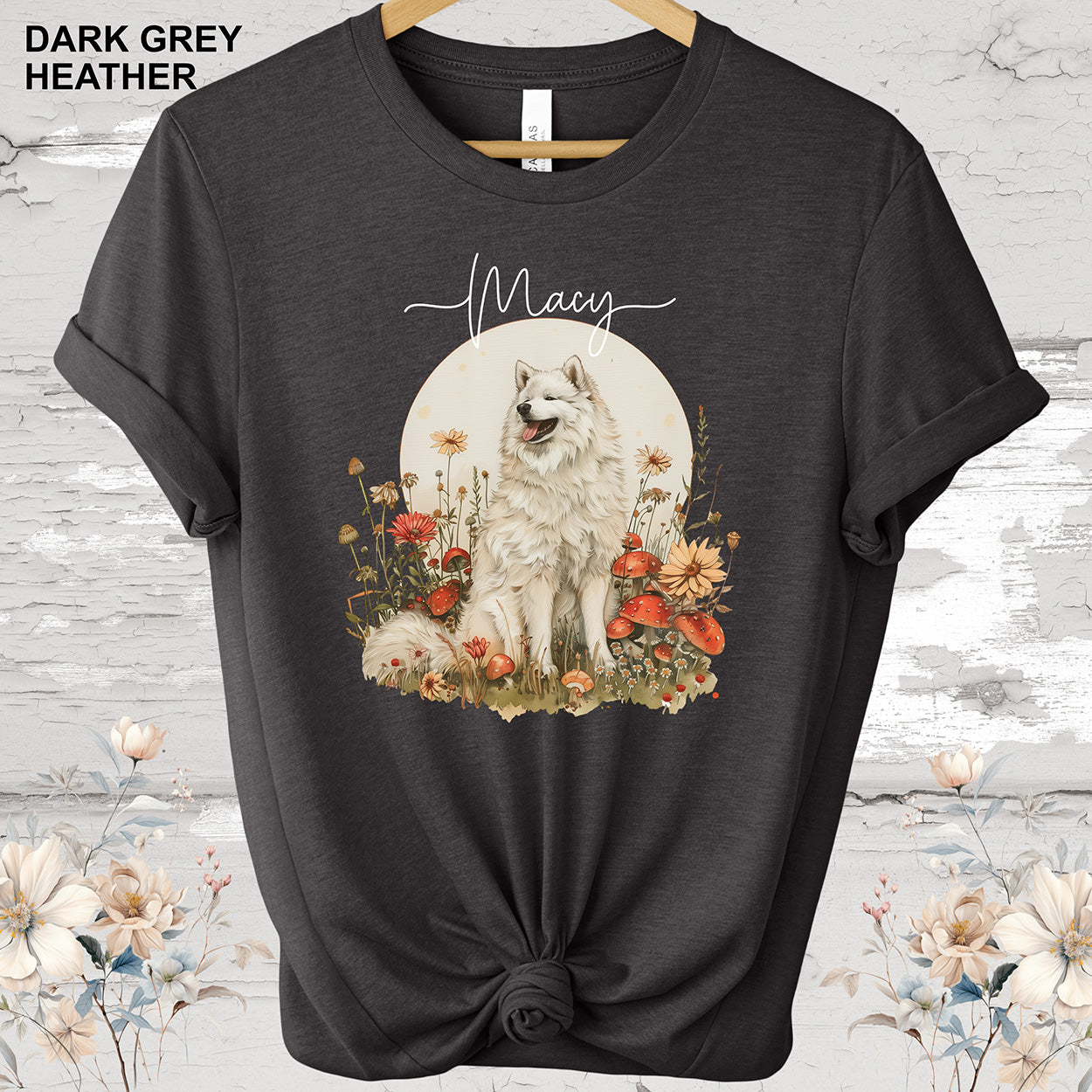 Samoyed Personalized Cottage Garden T shirt