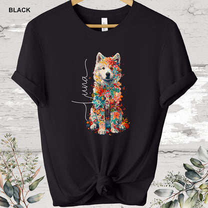 Samoyed Personalized Floral T shirt