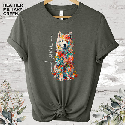 Samoyed Personalized Floral T shirt