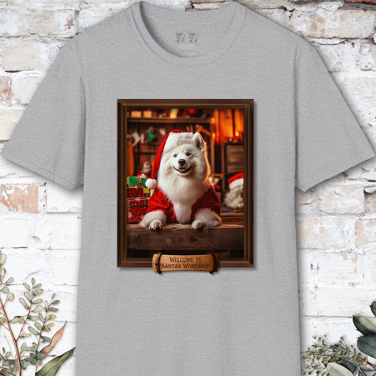 Samoyed Santa's Workshop Unisex T shirt