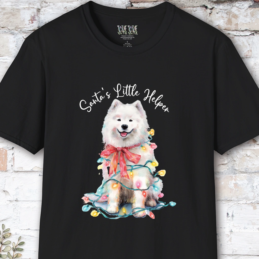 Samoyed Santa's little helper. unisex T shirt