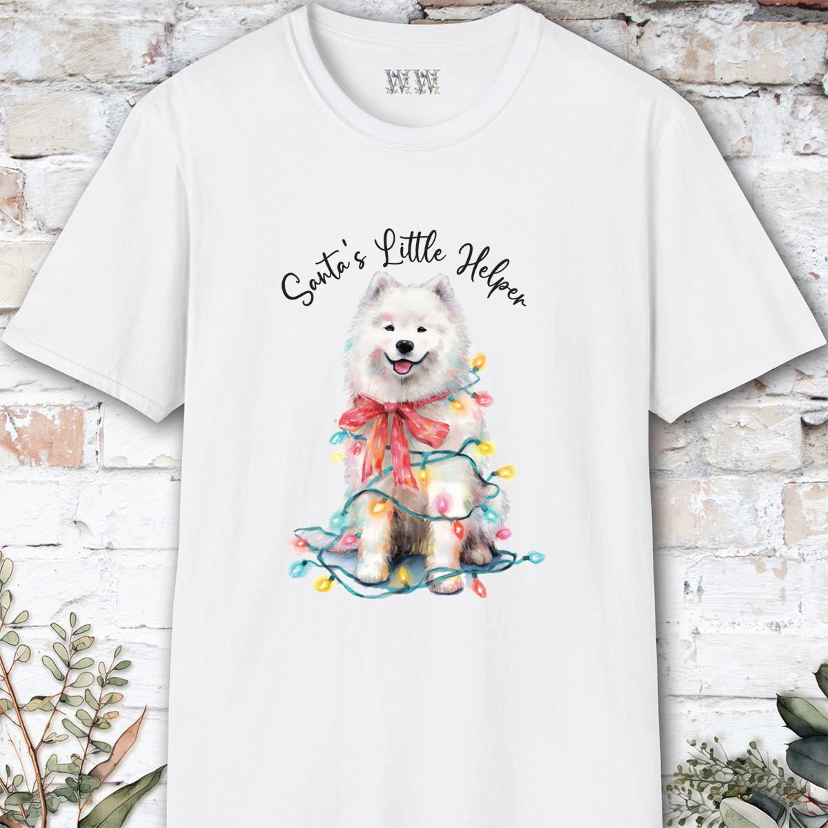Samoyed Santa's little helper. unisex T shirt
