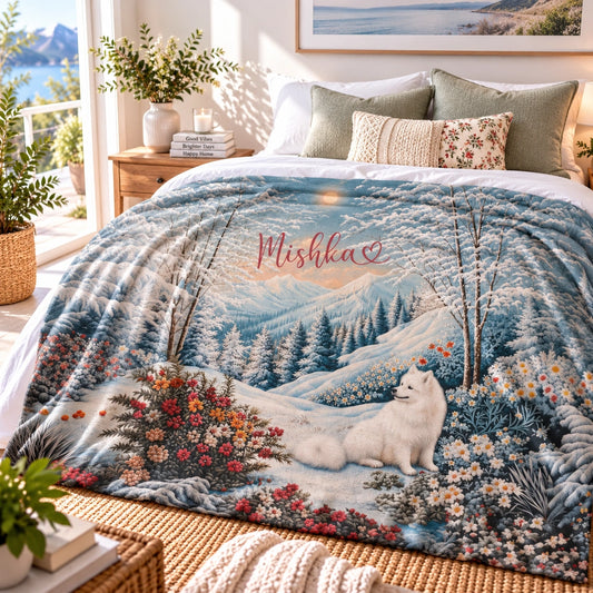 Samoyed Snow #2 Personalised Blanket