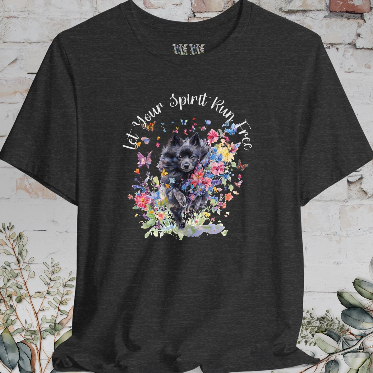 Schipperke #1 'Let your spirit run free' T shirt