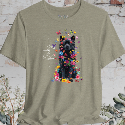 Schipperke #2 Floral Butterfly personalized unisex T shirt